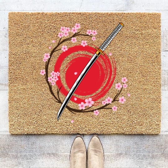Cherry Blossom Japanese Harajuku Manga Sakura Coir Doormats