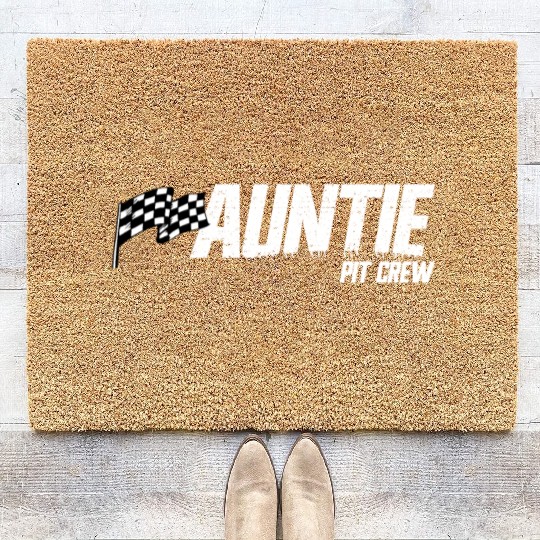 Pit Crew Auntie Race Birthday Family Racing Auntie Coir Doormats