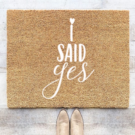 Bride Said Yes Wedding Engagement Bachelorette Coir Doormats