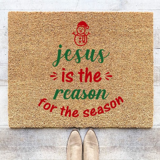Jesus is the reason for the season, Christmas Coir Doormats