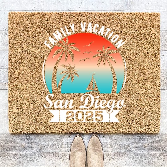 Family Vacation 2025 San Diego Summer Holiday Coir Doormats