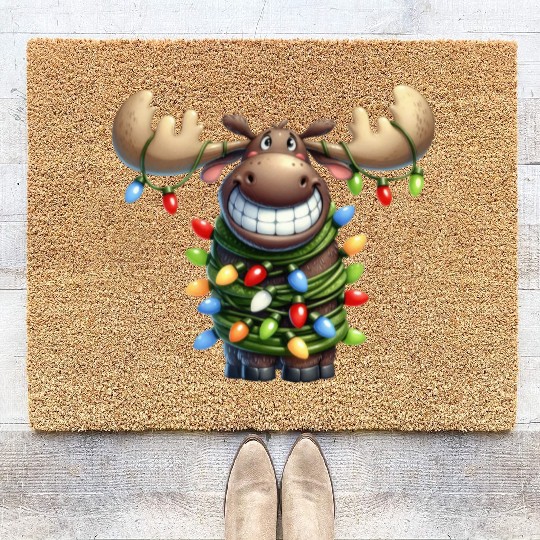Christmas Merry Christmas For Gift Christmas Moose Coir Doormats