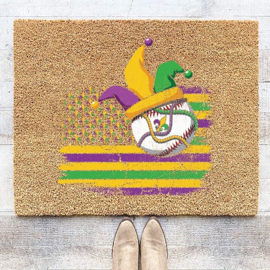 American Flag Beads Festival Parade Mardi Gras Coir Doormats