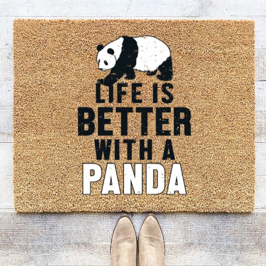 Life is Better with a Panda Panda Bear Friend Coir Doormats