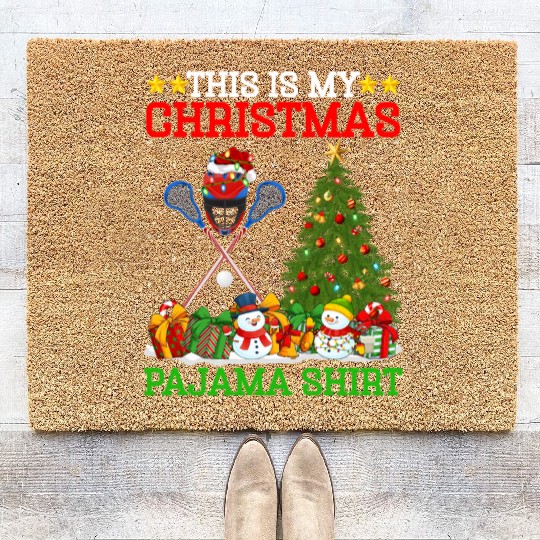 Lacrosse Christmas Tree Lights Coir Doormats