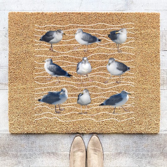 seagull sea ocean sailing coast Coir Doormats