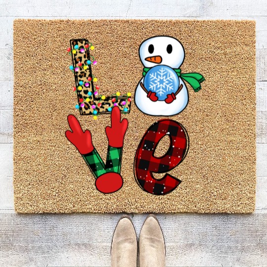 I LOVE CHRISTMAS Coir Doormats