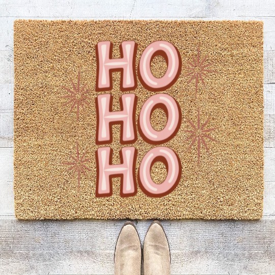 Merry Christmas, Christmas tree retro, Ho Ho Ho Coir Doormats