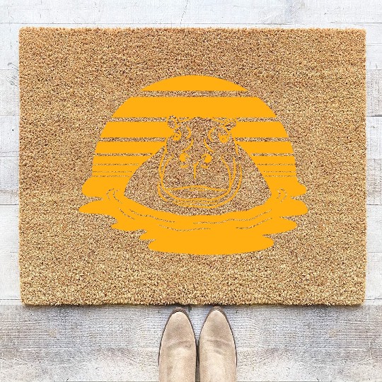 Hippo Swimming Water Sun Cute Happy Comic Cartoon Coir Doormats