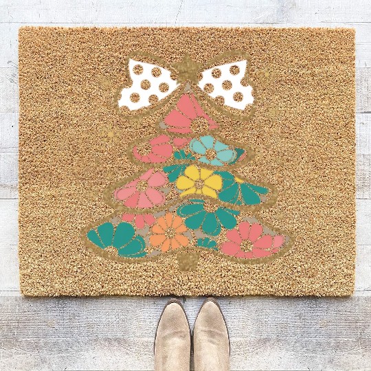 Tree Christmas, Christmas Vintage Coir Doormats