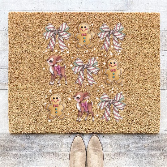 Christmas Gingerbread Cookies, Cute Christmas Coir Doormats