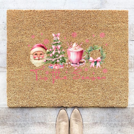 tis the season, merry christmas Coir Doormats