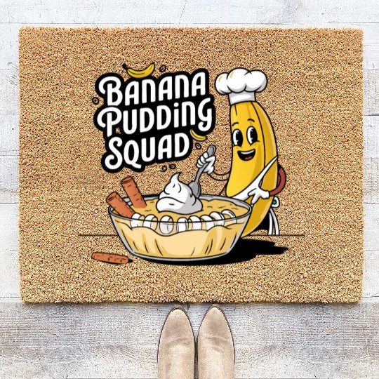 Banana Pudding Squad Lover Cooking Dessert Banana Coir Doormats