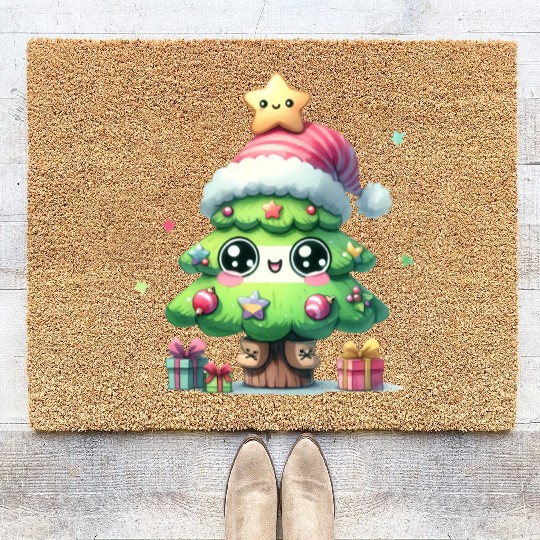 Christmas Tree, Merry Christmas Coir Doormats