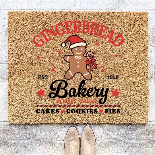 Gingerbread Christmas, Christmas Vintage Coir Doormats