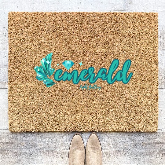 Emerald gemstone jewel Coir Doormats