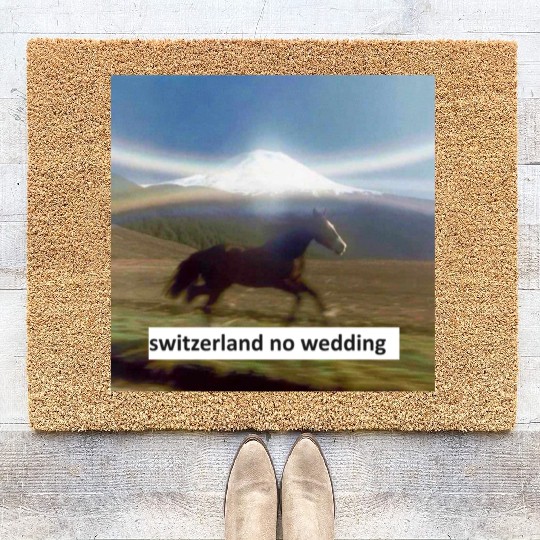 horse switzerland no wedding Coir Doormats