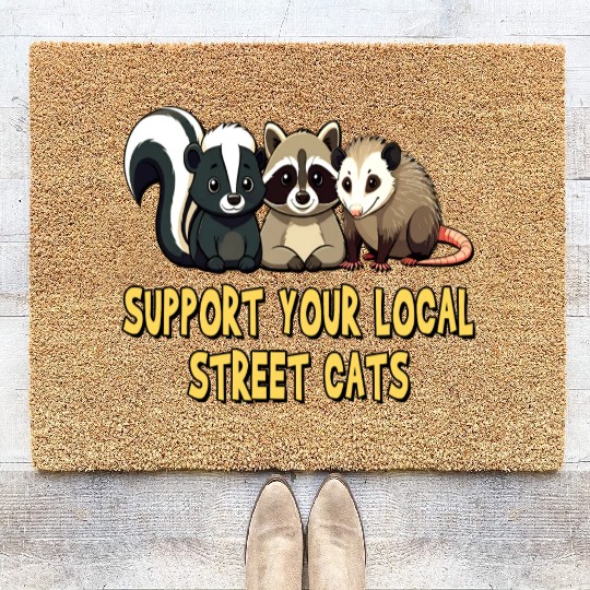 Support Your Local Street Cats - Raccoon, Opossum Coir Doormats