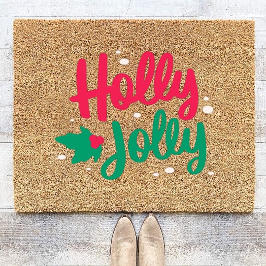 Christmas Holly Jolly Coir Doormats