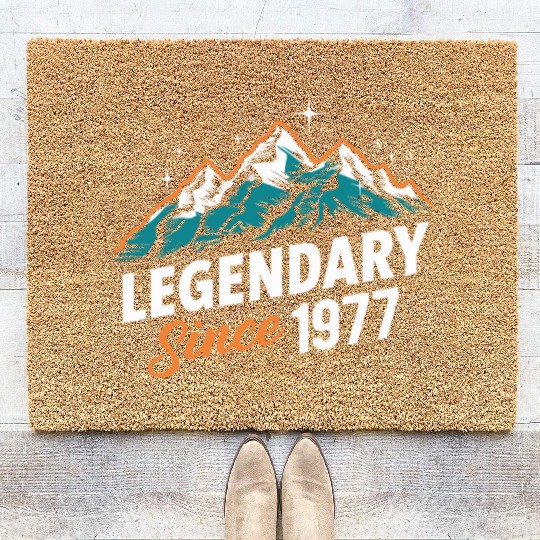 Legendary Since 1977 Hiker Birthday Mountain Coir Doormats