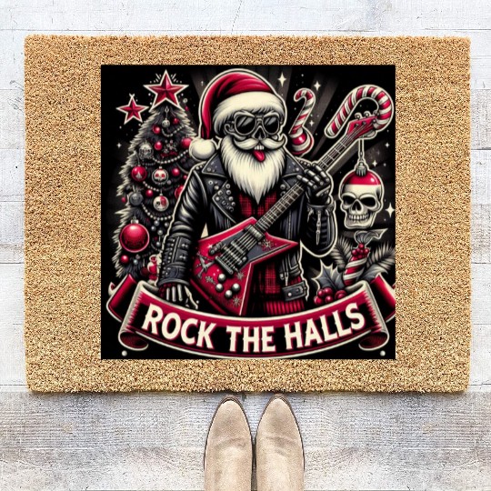 Rocker father xmas Coir Doormats