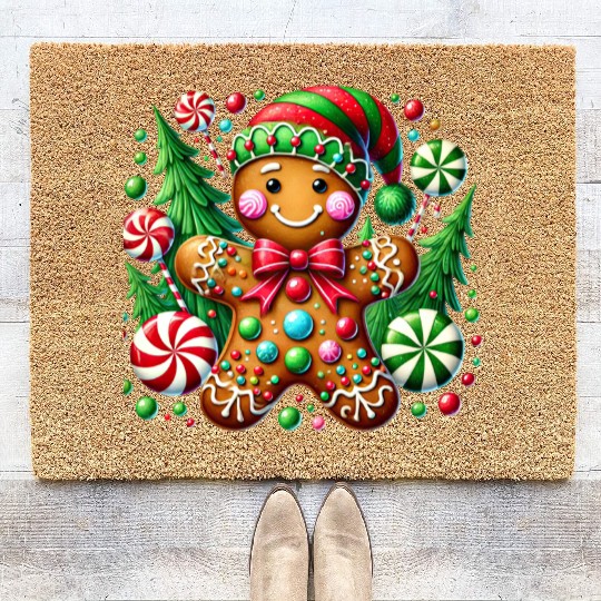 Gingerbread Christmas, Merry Christmas Coir Doormats