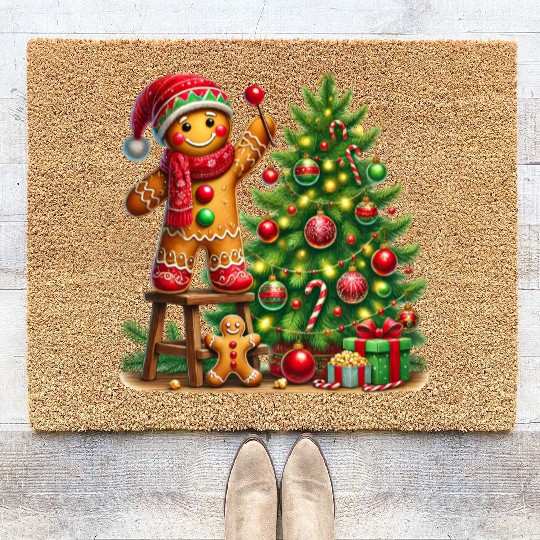 Gingerbread Christmas, Merry Christmas Coir Doormats