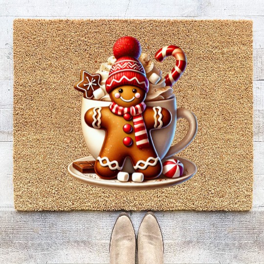 Gingerbread Christmas, Merry Christmas Coir Doormats