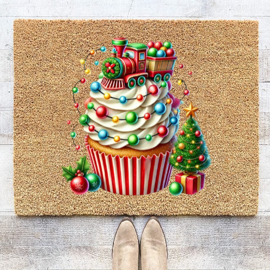Christmas ice cream, Merry Christmas Coir Doormats