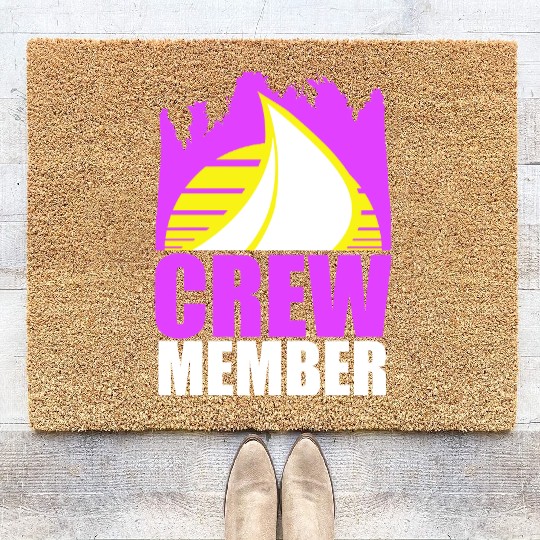 Crew Member Sailing Sun Sunset Logo Crew Member Coir Doormats