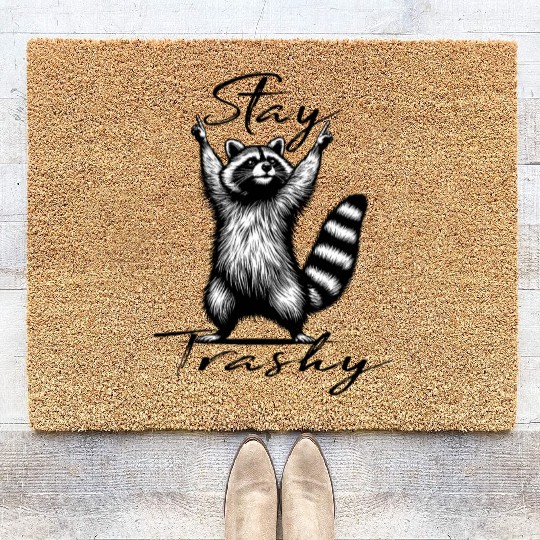 Stay Trashy Raccoon squad Coir Doormats