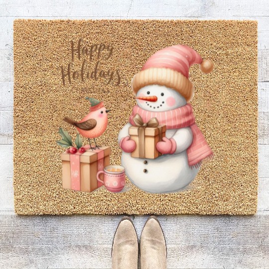Happy Holidays, Merry Christmas Coir Doormats