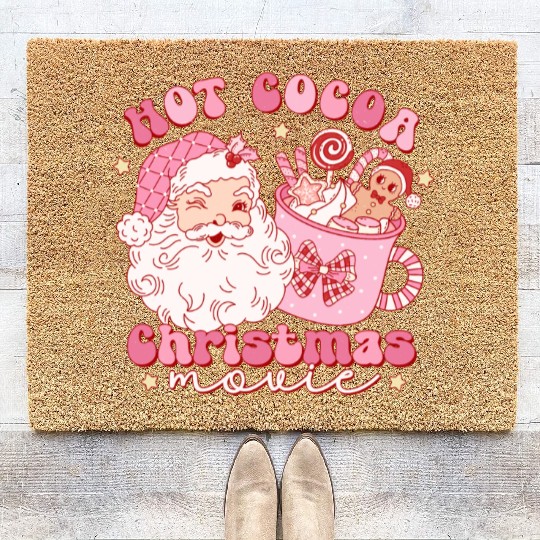 Hot cocoa Christmas movie Coir Doormats