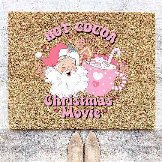 HOT COCOA CHRISTMAS MOVIE Coir Doormats