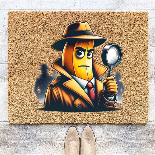 Detective Banana with Magnifying Glass Coir Doormats