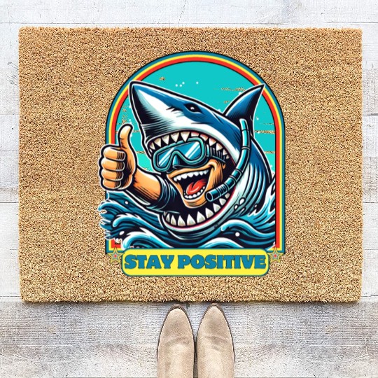 Stay Positive Shark Coir Doormats