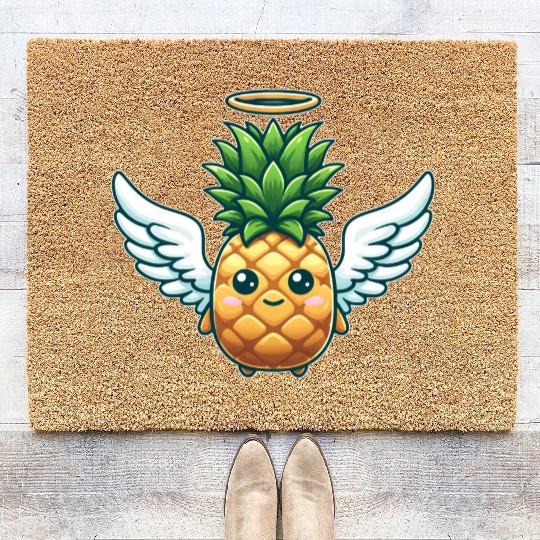 Angel Pineapple with Wings Fruity Coir Doormats