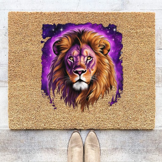 Starry Night Coir Doormats design of lion Rembrandt style