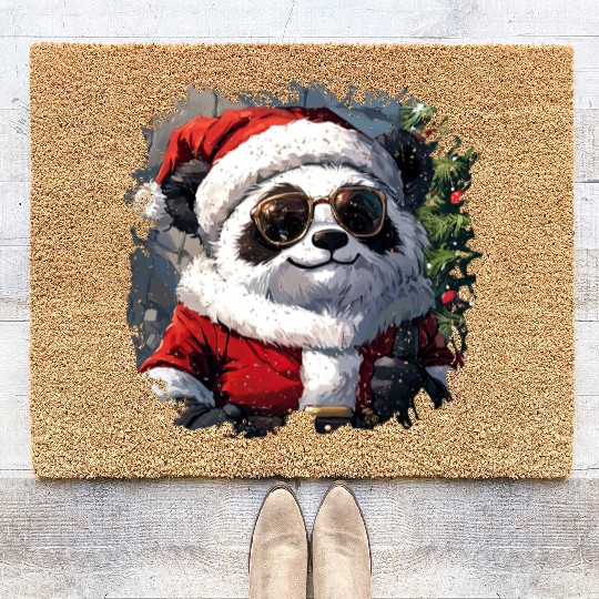 Panda Santa Claus Coir Doormats