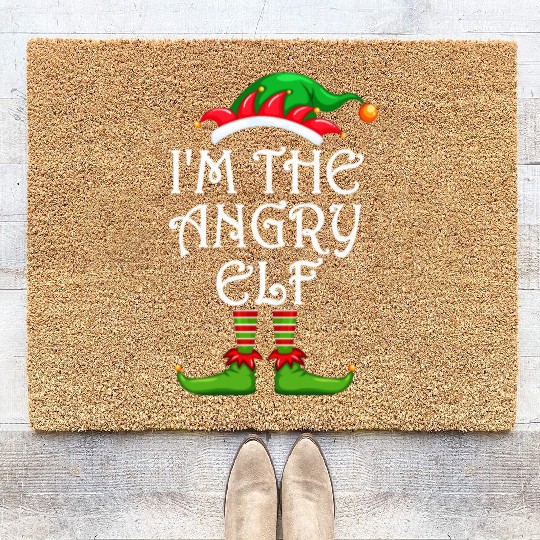 I'm The Angry Elf Coir Doormats Matching Family Christmas