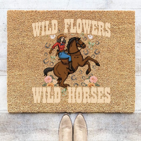 Wild Flowers Wild Horses Women's Wild Horses Coir Doormats