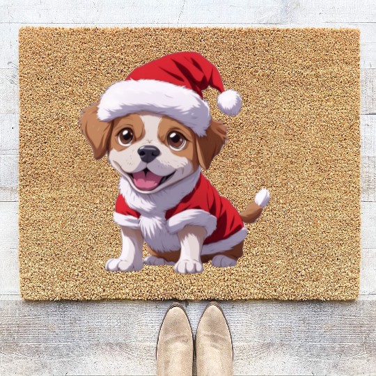 Santa Paws: The Cutest Christmas Puppy Coir Doormats