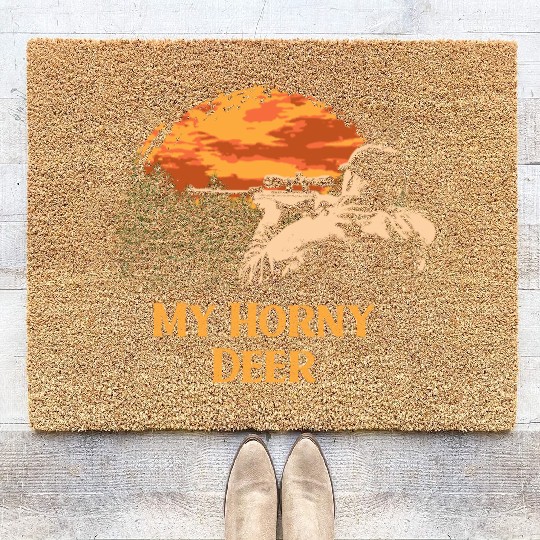 My Horny Deer Hunting Wildlife Hunter Outdoor Elk Coir Doormats