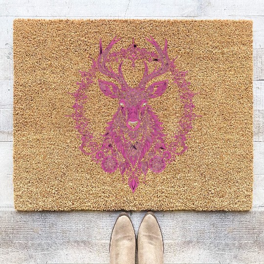Mandala Hirsch Deer Mystical Madalas Coir Doormats