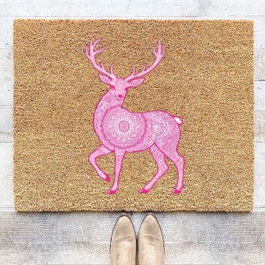 Mandala Hirsch Deer Mystical Madalas Coir Doormats
