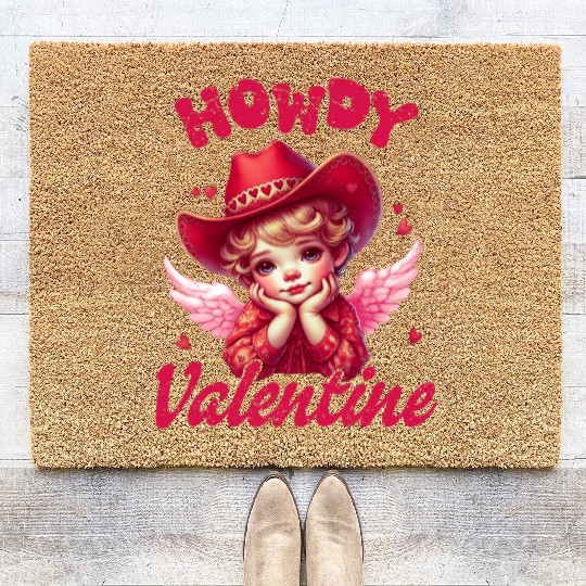 Howdy Valentine, Valentines Day Coir Doormats