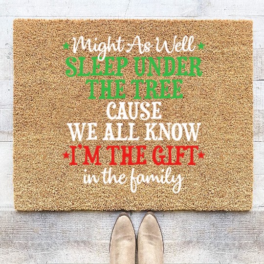 Might As Well Sleep Under The Tree Christmas Coir Doormats