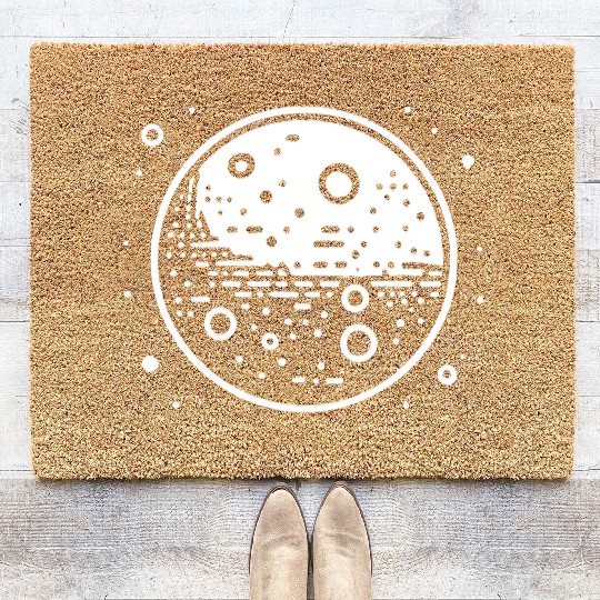 Minimalistic Vector Mars Planet path3 Coir Doormats