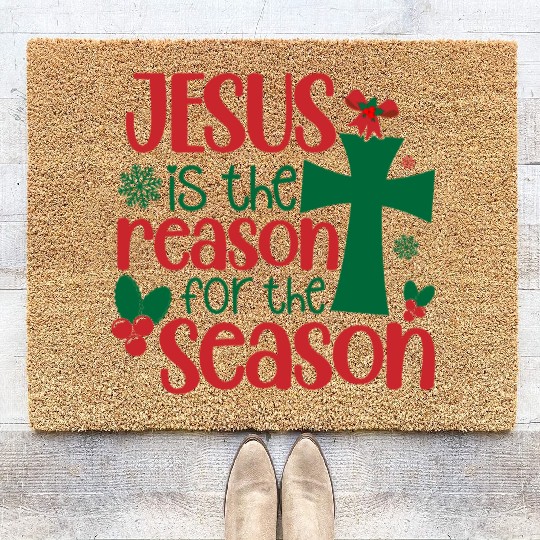 Jesus is the Reason for the Season, Christmas Coir Doormats