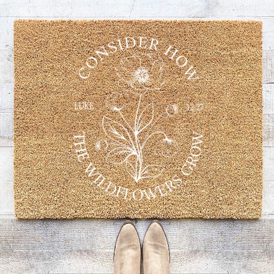 Wild Flowers Bible Verse Coir Doormats